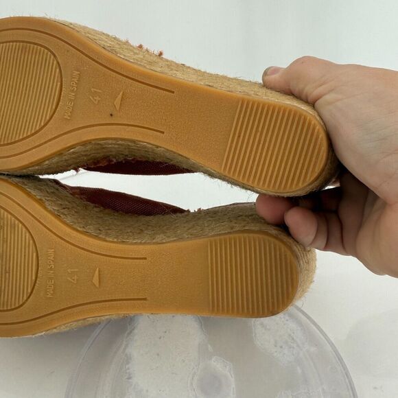 Toni Pons Womens Lugano Espadrille Sandals Platform Wedge Orange Canvas 41 10 US - Picture 13 of 16